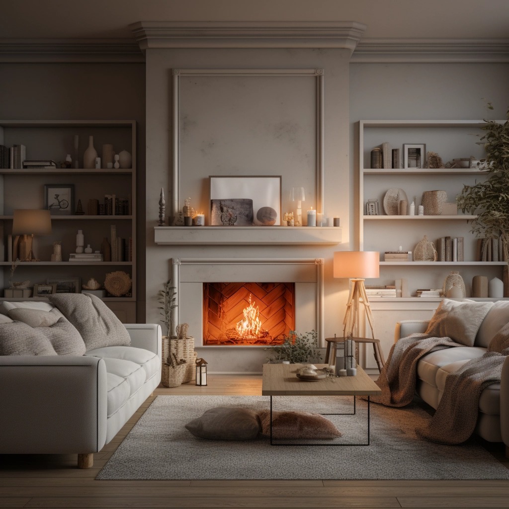 A photo of a cozy living room 