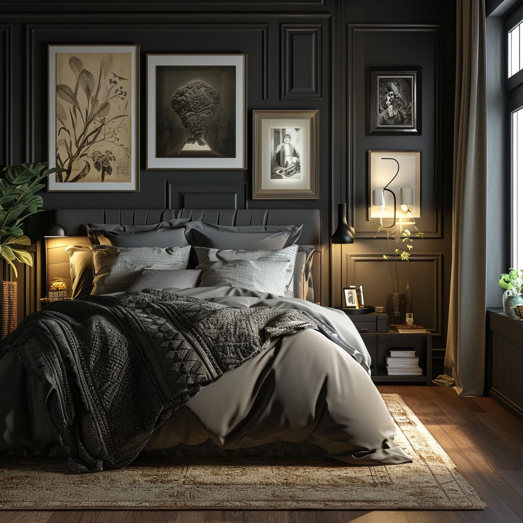 A bedroom that showcases personalized decor, such as unique wall art, photo frames, and decorative items that reflect the occupant's personal style and create a welcoming atmosphere.