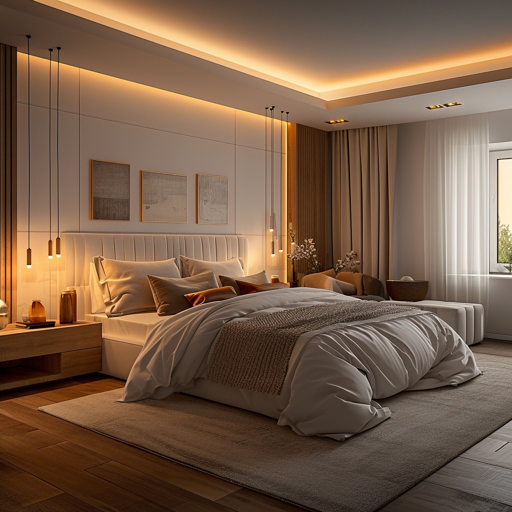 Tranquility in bedroom: lighting