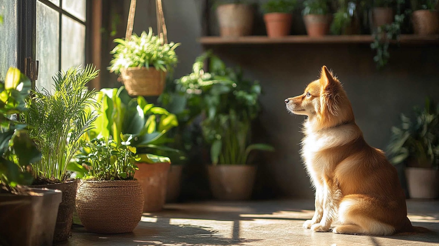 Bright indoor space with pet-safe plants, creating a welcoming and safe environment for pets.